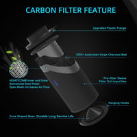 HYDROWE 6" Szénszűrő Grow Tent Szageltávolítás Inline Ventilátorhoz Előszűrővel 4