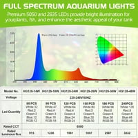 hygger 36 W teljes spektrumú akvárium LED világítás 9 színnel, 10 fényerőszinttel, 90-102 cm édesvízi akváriumhoz 5