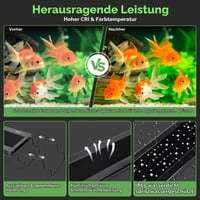 hygger LED svjetiljka za akvarij s 24/7 osvjetljenjem, kontrolerom, 5 načina rada, timerom, 8 boja, 10 razina svjetline, podesivim nosačem, 24W, 45-60 cm 7