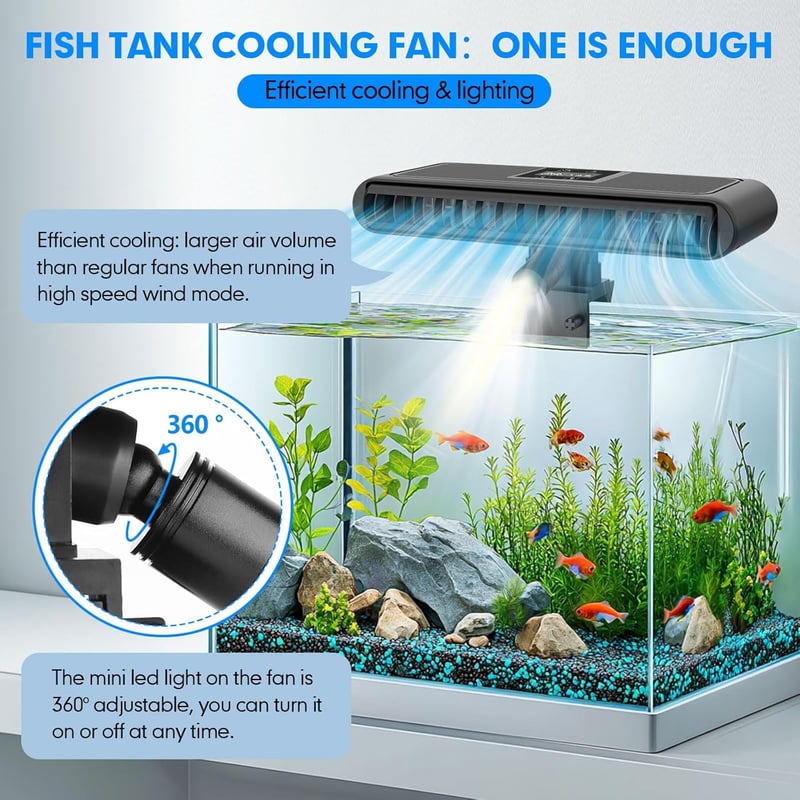 hygger Akváriumhűtő Intelligens Hőmérséklet Szabályozás Csendes Ventilátor - Black