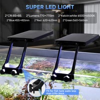 hygger dvokanalno LED svjetlo za akvarij na hvataljku 24W, puni spektar, 24/7 i DIY način rada, 7 boja, podesiva svjetlina, podvodna rasvjeta na hvataljku 6
