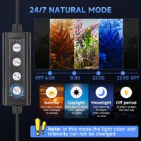 hygger dvokanalno LED svjetlo za akvarij na hvataljku 24W, puni spektar, 24/7 i DIY način rada, 7 boja, podesiva svjetlina, podvodna rasvjeta na hvataljku 4