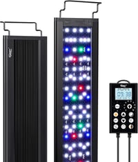hygger LED akvárium lámpa 58 W, 120-135 cm, 24/7 vezérlővel, 5 mód, 8 szín, időzítő, állítható fényerő 9