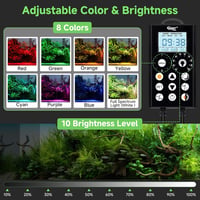 hygger LED akvárium lámpa 58 W, 120-135 cm, 24/7 vezérlővel, 5 mód, 8 szín, időzítő, állítható fényerő 2