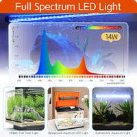 hygger Vízalatti LED Akvárium Lámpa 24/7 Üzemmód 9 Szín 14W 5