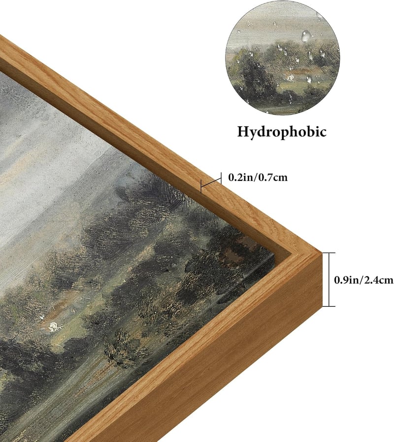 hyidecorart Fa keretes vászon fali kép Felhős égbolt 20x30 hüvelyk vintage stílus nappaliba hálószobába folyosóra fürdőszobába
