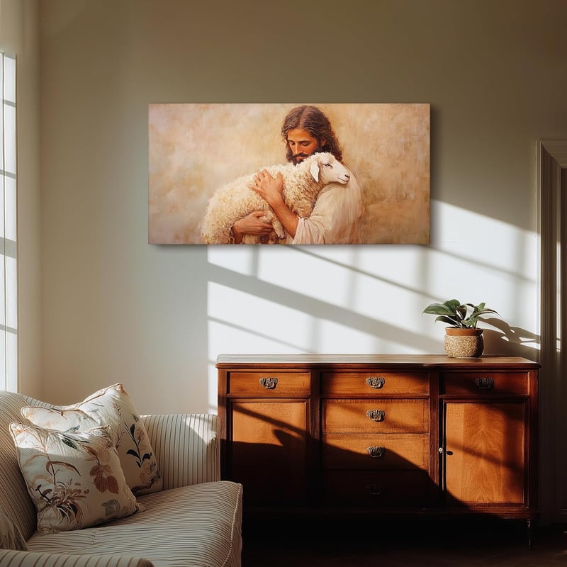 hyidecorart Jézus Keresztény Vászonkép 59x119 cm Nappali Hálószoba Irodai Dekoráció