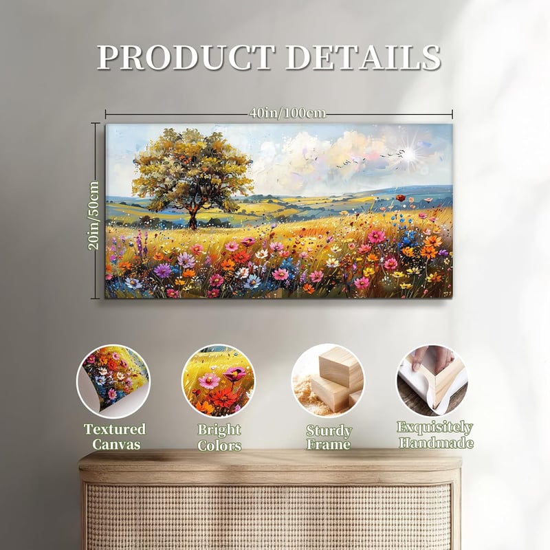hyidecorart Színes Természet Vászonkép 50x100 cm Faldekoráció Nappalihoz Hálóhoz