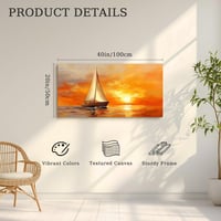 hyidecorart Vászonkép Napkelte Vitorlás 50x100 cm Nappali Hálószoba Dekoráció - 100L x 50B cm, sailboat at sunrise 5