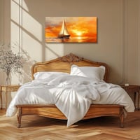 hyidecorart Vászonkép Napkelte Vitorlás 50x100 cm Nappali Hálószoba Dekoráció - 100L x 50B cm, sailboat at sunrise 4