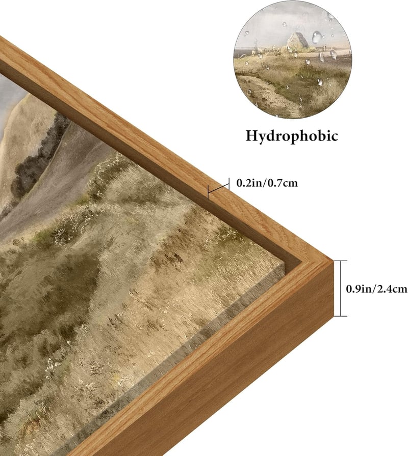 hyidecorart Vintage Tengeri Tájkép Vászonkép Fa Kerettel 50x75 cm - Dán Tengerparti Látkép Faldekoráció Nappaliba, Hálószobába, Irodába