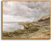 hyidecorart Vintage Tengeri Tájkép Vászonkép Fa Kerettel 50x75 cm - Dán Tengerparti Látkép Faldekoráció Nappaliba, Hálószobába, Irodába 1