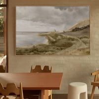 hyidecorart Vintage Tengeri Tájkép Vászonkép Fa Kerettel 50x75 cm - Dán Tengerparti Látkép Faldekoráció Nappaliba, Hálószobába, Irodába 2