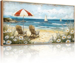 hyidecorart Virág Strand Vászonkép 50x100 cm Kerettel Nappali Hálószoba Dekoráció
