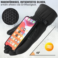 Hyinphon Thermal Téli Kesztyű Férfi Női Windproof Touchscreen Kerékpár Túrázás M-es 6