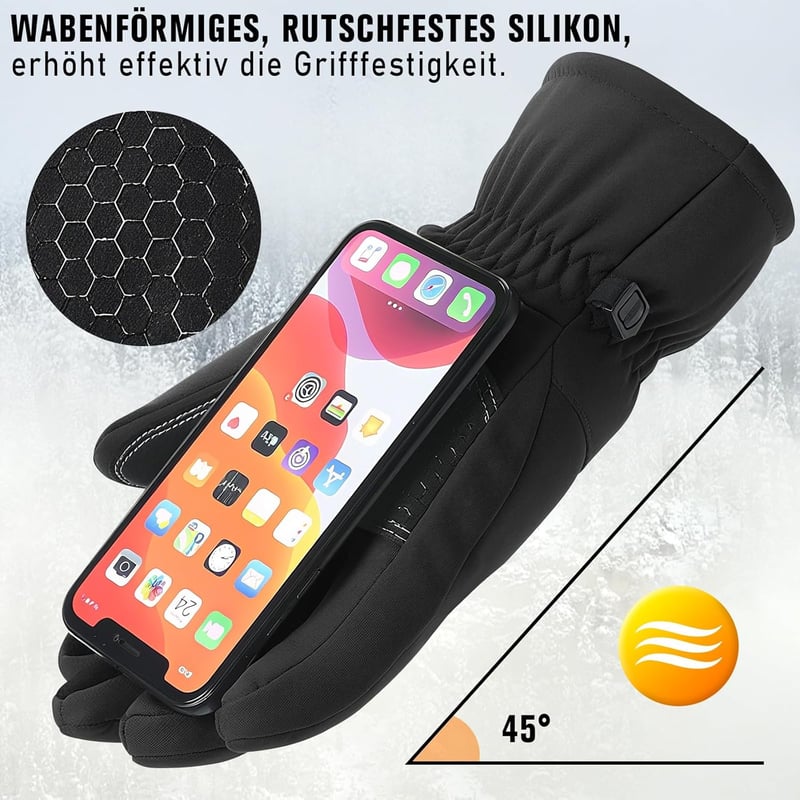 Hyinphon Thermal Téli Kesztyű Férfi Női Windproof Touchscreen Kerékpár Túrázás M-es