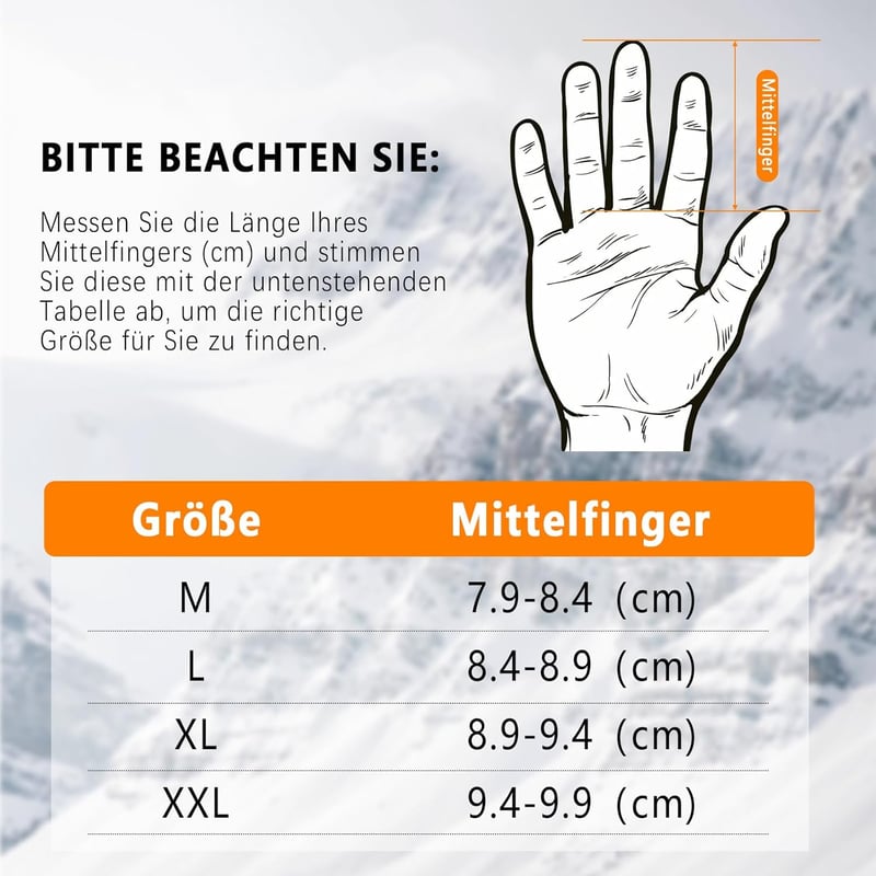 Hyinphon Thermal Téli Kesztyű Férfi Női Windproof Touchscreen Kerékpár Túrázás M-es