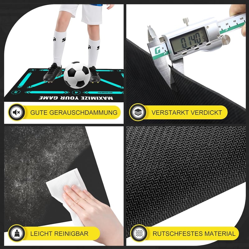 hykoiuu Futball Edzőszőnyeg 60x90cm Csúszásmentes Zokni Videóval