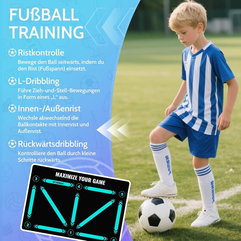 hykoiuu Futball Tréning Szőnyeg Csúszásmentes Csendes Labdaérzékelés Gyakorláshoz