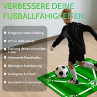 hykoiuu Zöld futball edzőszőnyeg 90x60 cm csúszásgátló csendes labdakezelő és lépésgyakorlat gyerekeknek 4