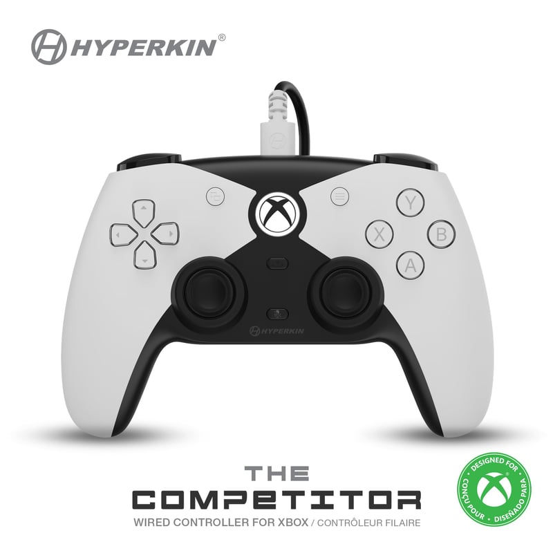 Hyperkin The Competitor vezetékes Xbox kontroller - Xbox Series X|S / One / PC - fehér