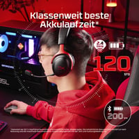Bezdrôtové herné slúchadlá HyperX Cloud III S – biele, Bluetooth a 2,4 GHz, 53 mm meniče, 10 mm mikrofón, 200-hodinová výdrž batérie, PC, PS5, Xbox 2