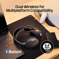 Herné slúchadlá HyperX Cloud Jet Dual Wireless, 2,4 GHz a Bluetooth 5.2, PC, PS5, Nintendo Switch, Steam Deck, USB-A, 40 mm meniče, 25-hodinová výdrž batérie, otočný mikrofón 2