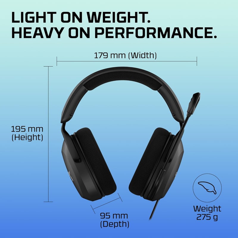 HyperX Cloud Stinger 2 Core Gaming Headset PC-hez, Mikrofon, DTS Spatial Audio - Wired, black, Stinger 2 Core