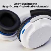 Herné káblové slúchadlá HyperX Cloud Stinger 2 pre PlayStation, biele, 50 mm meniče, pamäťová pena, otočný mikrofón, vstavané ovládanie hlasitosti 8