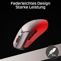 Bezdrôtová herná myš HyperX Pulsefire Haste 2 Pro 4K, 26000 DPI, RGB, 61 g, 90-hodinová výdrž batérie, USB-C, Bluetooth, sivá 6