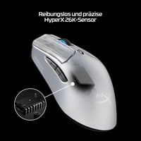 HyperX Pulsefire Haste 2 S vezeték nélküli gamer egér - ezüst 6