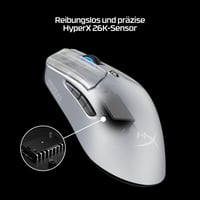 Bezdrôtová herná myš HyperX Pulsefire Haste 2S – modrá, 64 g, 26K senzor, 120-hodinová výdrž batérie, horčíkové telo, sklenené kĺzadlá 9