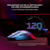 Bezdrôtová herná myš HyperX Pulsefire Haste 2S – modrá, 64 g, 26K senzor, 120-hodinová výdrž batérie, horčíkové telo, sklenené kĺzadlá 6