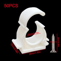 HYRYC M20 Csőbilincs Szett 50 db Fehér PVC Csőrögzítő Klipsz Csavarokkal Cső Tömlő Rúd Rögzítéshez 2