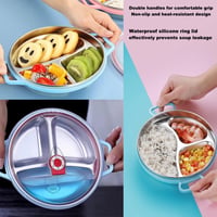 HYRYC Mikrohullámú Tányér 1300ml - 22cm Kerek Ételtároló 3 Rekesszel és Szellőző Fedéllel - Fagyasztható, Mosogatógépben Mosható, BPA-mentes 3