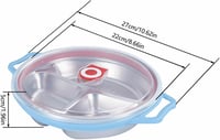 HYRYC Mikrohullámú Tányér 1300ml - 22cm Kerek Ételtároló 3 Rekesszel és Szellőző Fedéllel - Fagyasztható, Mosogatógépben Mosható, BPA-mentes 6