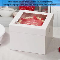 HYRYC Süteményes Doboz 2 db - 20x20x20 cm Ablakos Tortaszállító Kartondoboz Sütemények és Torták Biztonságos Szállításához, Könnyen Összeáll 3