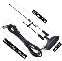 Antenă radio amator HYS VHF UHF cu bază magnetică puternică, 2 m și 70 cm, cablu coaxial RG58 de 4 m cu conector PL259 5