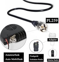 Antenă radio amator HYS VHF UHF cu bază magnetică puternică, 2 m și 70 cm, cablu coaxial RG58 de 4 m cu conector PL259 3