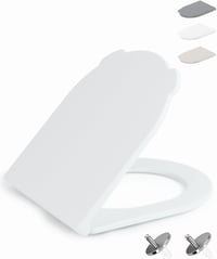 HySail WC ülőke puha záródással, higiénikus fogantyúval, gyors feloldással, fehér D alakú - D shape, White 1