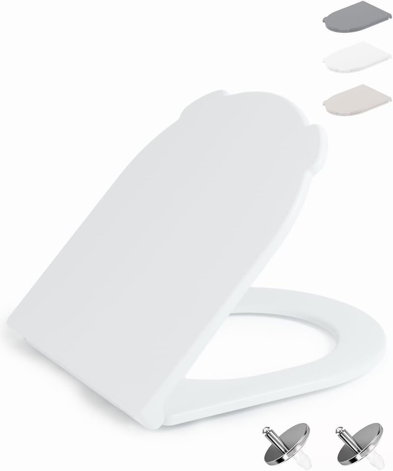 HySail WC ülőke puha záródással, higiénikus fogantyúval, gyors feloldással, fehér D alakú - D shape, White