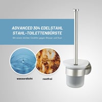 Hystun Fali WC Kefe Tartó Rozsdamentes Acél és Üveg Csere Kefével 5