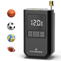 Elektrická pumpa na lopty HYVOHEX, prenosná digitálna pumpa s LCD displejom na futbalové, basketbalové a volejbalové lopty, s manometrom 2 – 17 PSI, čierna 1