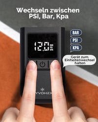 Elektrická pumpa na lopty HYVOHEX, prenosná digitálna pumpa s LCD displejom na futbalové, basketbalové a volejbalové lopty, s manometrom 2 – 17 PSI, čierna 7