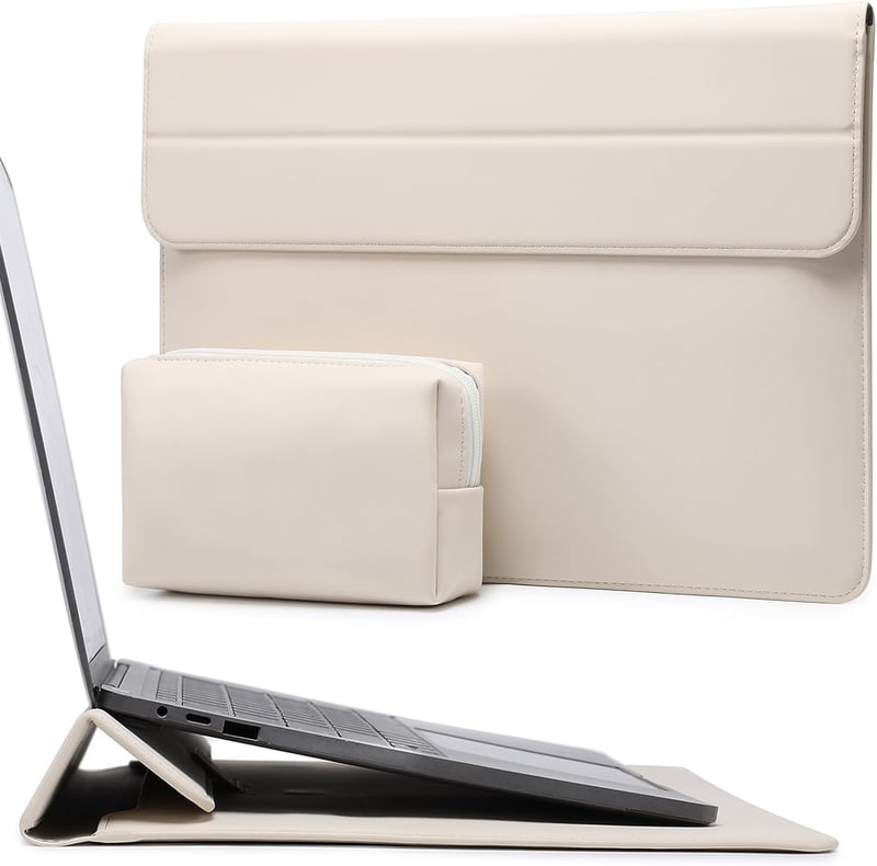 HYZUO 13-14 Colos Laptop Tok Állvánnyal MacBook Pro 14 M5/M4/M3/M2/M1 és Surface Laptop Kompatibilis Bézs - 13.3 - 14 inches, beige