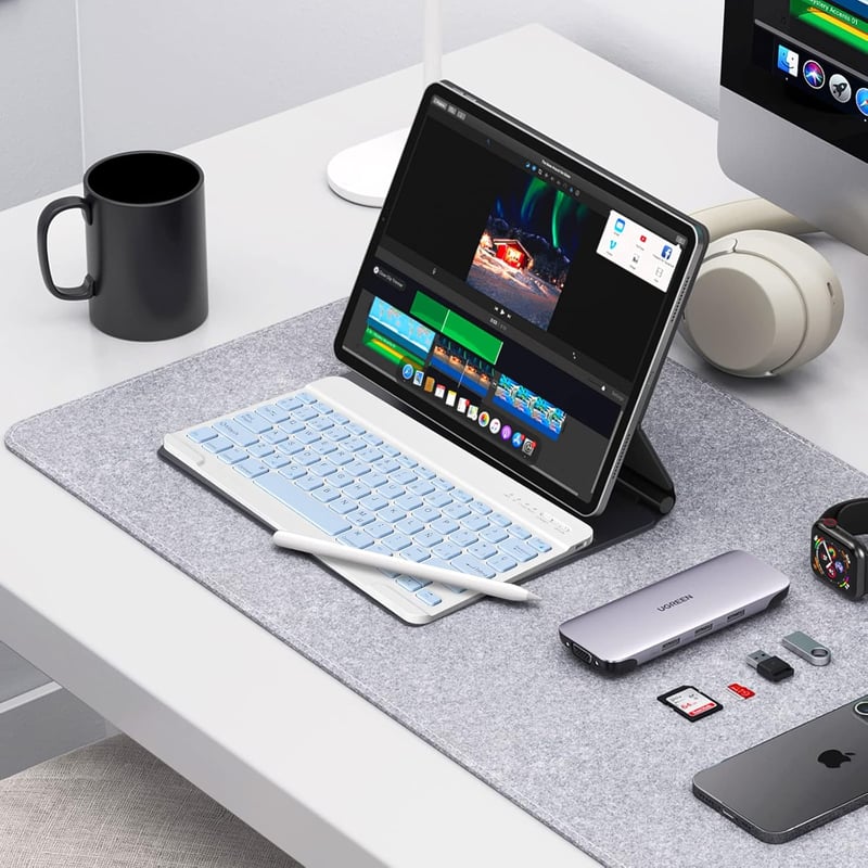 HZD Bluetooth Billentyűzet Égkék Vezeték Nélküli Wireless Keyboard