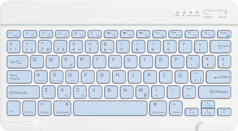 HZD Bluetooth Billentyűzet Égkék Vezeték Nélküli Wireless Keyboard