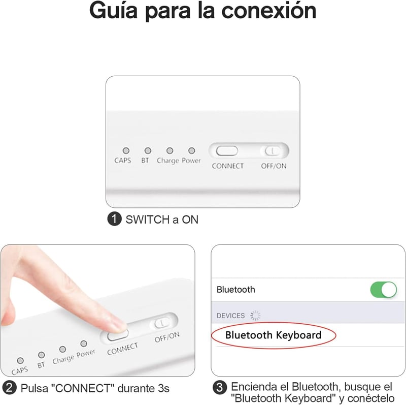 HZD Bluetooth Billentyűzet Égkék Vezeték Nélküli Wireless Keyboard