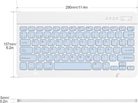 HZD Bluetooth Billentyűzet Égkék Vezeték Nélküli Wireless Keyboard 7