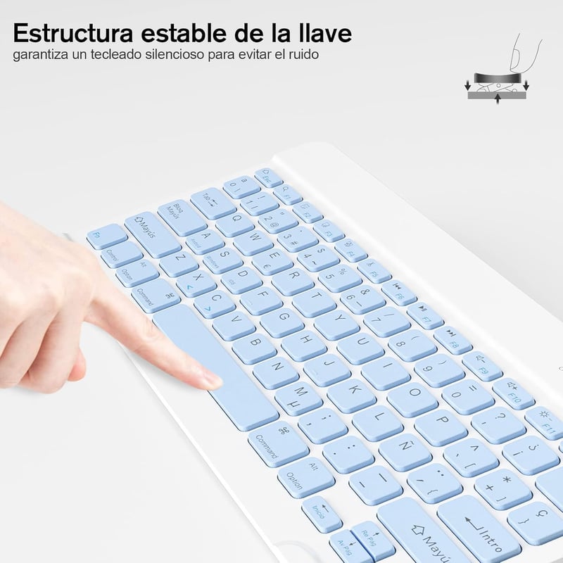 HZD Bluetooth Billentyűzet Égkék Vezeték Nélküli Wireless Keyboard